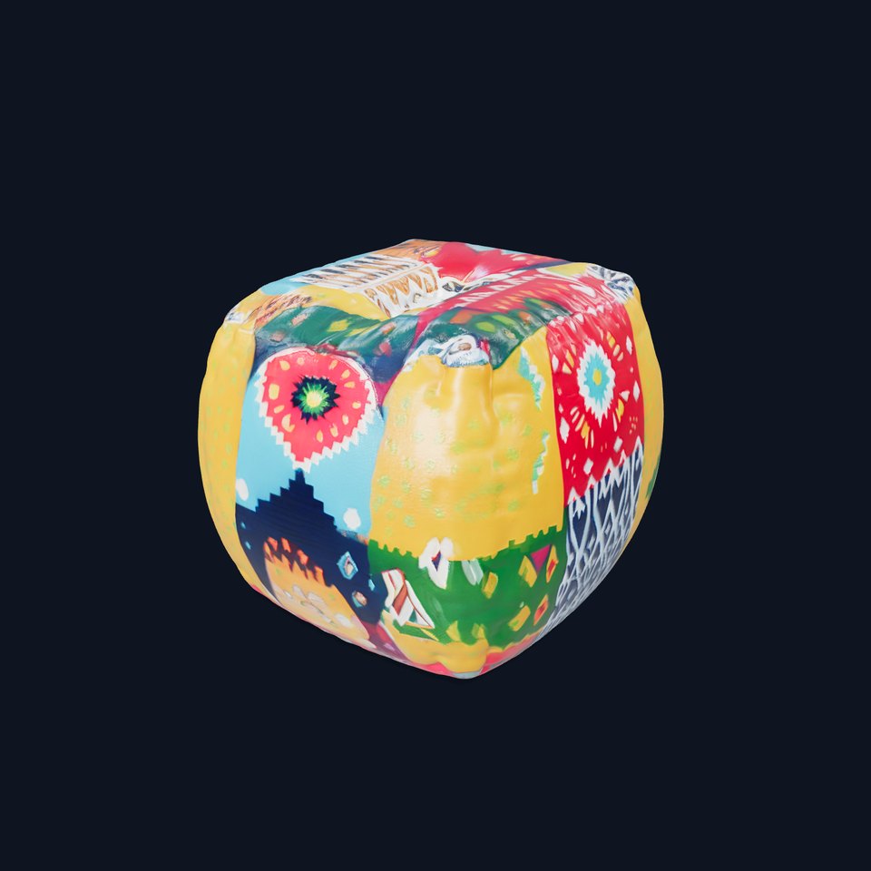 Colorful Patchwork Beanbag Pouf Model Pack